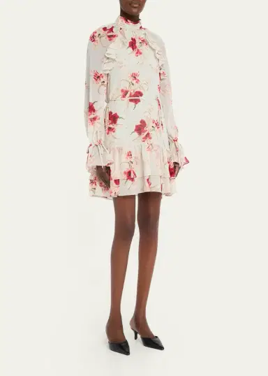 Cinq à Sept Sylvia Wilted Poppy Mini Dress | Thumbnail 4