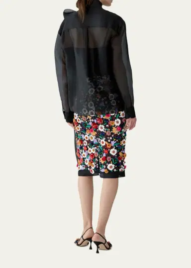 Carolina Herrera Bow Button-Front Silk Shirt | Thumbnail 3 Carolina Herrera Bow Button-Front Silk Shirt | Thumbnail 3