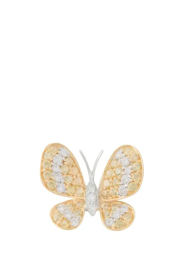 Mio Harutaka 18K Diamond and Yellow Sapphire Butterfly Stud Earring, Single