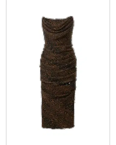 Carolina Herrera Strapless Leopard Chiffon Knee-Length Dress | Thumbnail 2