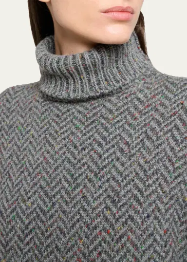 Gabriela Hearst Courtney Cashmere Herringbone Turtleneck Sweater | Thumbnail 5