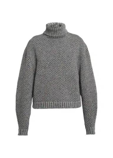 Gabriela Hearst Courtney Cashmere Herringbone Turtleneck Sweater | Thumbnail 1