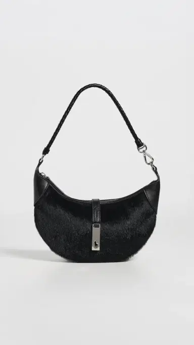 Polo Ralph Lauren ID Mini Haircalf Shoulder Bag Black One Size | Thumbnail 2