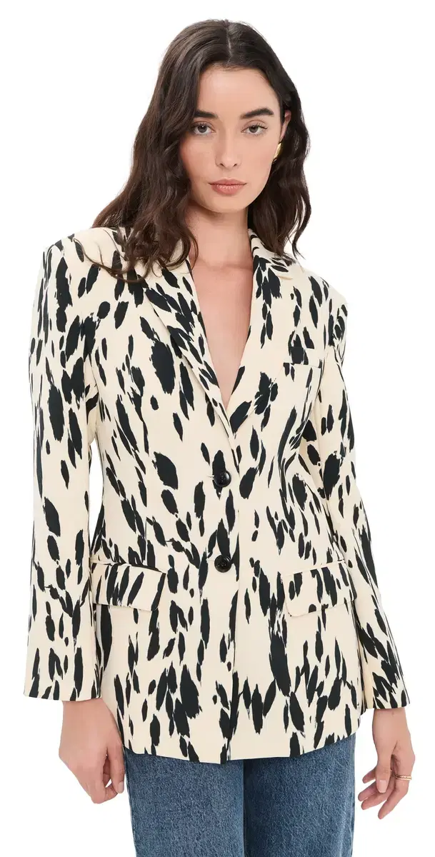 ANINE BING Laika Blazer Golden Beige Leopard