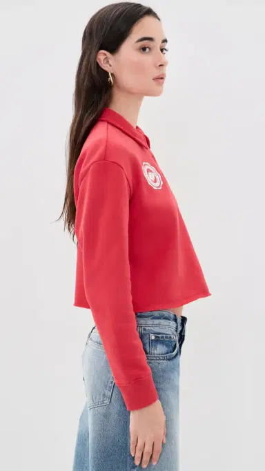 Junk Food Chiefs Polo Crop Fleece Sweatshirt icorice | Thumbnail 4