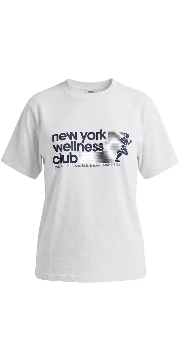 Sporty & Rich UA Wellness Club Tshirt Heather Grey Light Navy