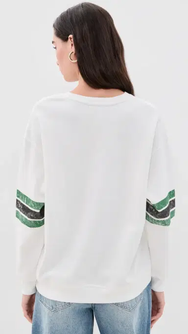 Junk Food Eagles Oversized triped Fleece Sweatshirt Vintage/Kelly | Thumbnail 3 Junk Food Eagles Oversized triped Fleece Sweatshirt Vintage/Kelly | Thumbnail 3