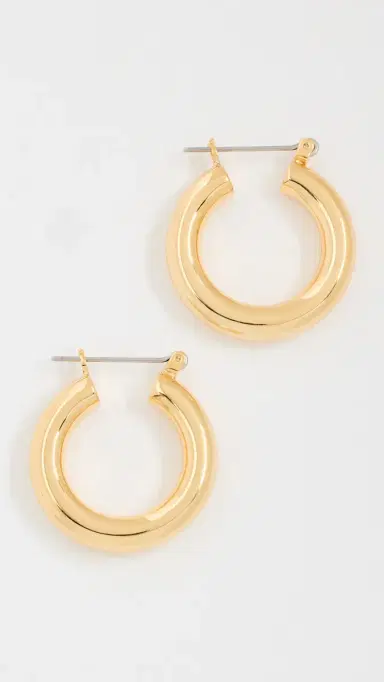 Luv AJ Baby Amalfi Tube Hoop Earrings Gold One Size | Thumbnail 2