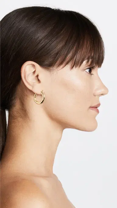 Luv AJ Baby Amalfi Tube Hoop Earrings Gold One Size | Thumbnail 3