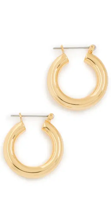 Luv AJ Baby Amalfi Tube Hoop Earrings Gold One Size | Thumbnail 1