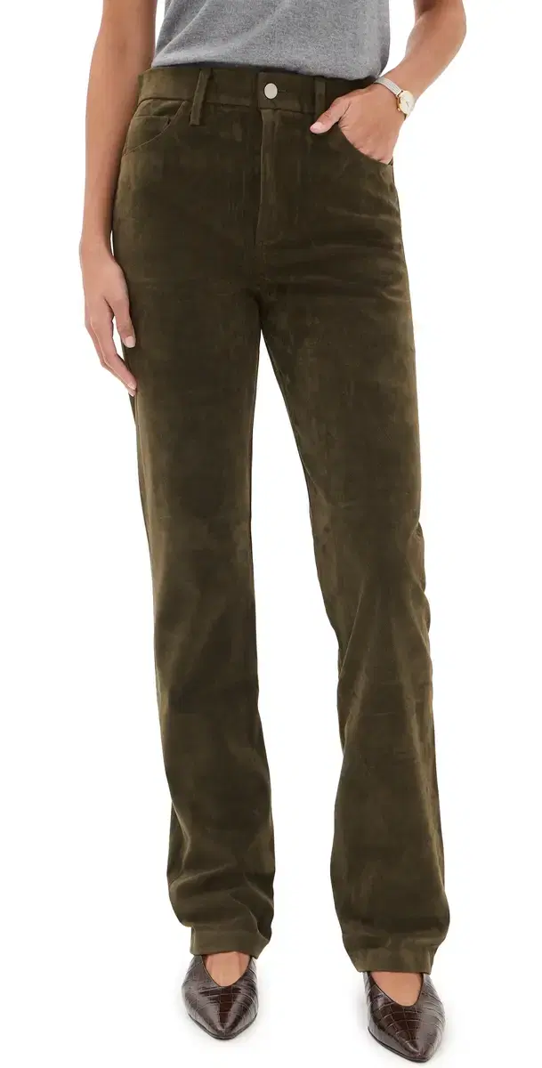 Joe's Jeans The Vegan Suede Margot Slim Pants Olive