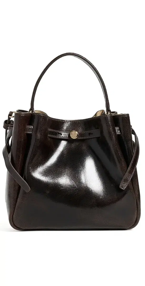 Tory Burch Romy Distressed Bucket Bag Chocolate One Size