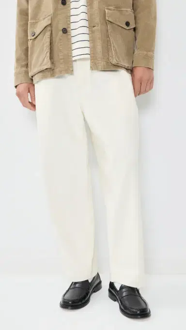 UNIVERSAL WORKS Dutch Slub Drill Wide Leg Pants Ecru | Thumbnail 2