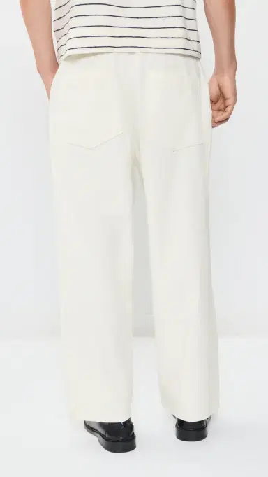 UNIVERSAL WORKS Dutch Slub Drill Wide Leg Pants Ecru | Thumbnail 3