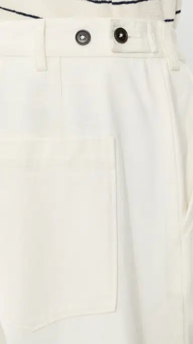 UNIVERSAL WORKS Dutch Slub Drill Wide Leg Pants Ecru | Thumbnail 6