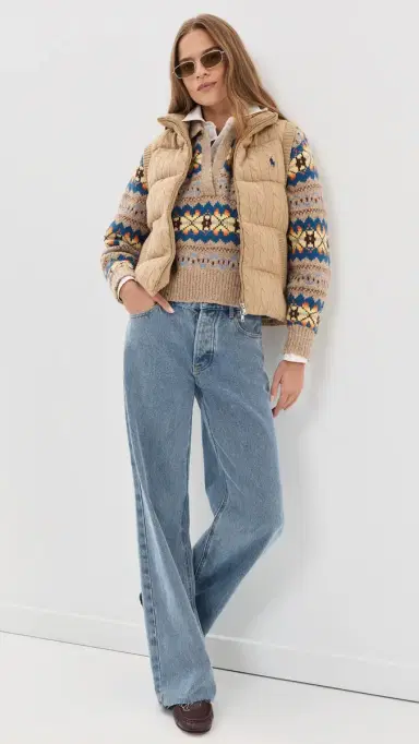Polo Ralph Lauren Cable Knit Puffer Vest Collection Camel elange | Thumbnail 5 Polo Ralph Lauren Cable Knit Puffer Vest Collection Camel elange | Thumbnail 5