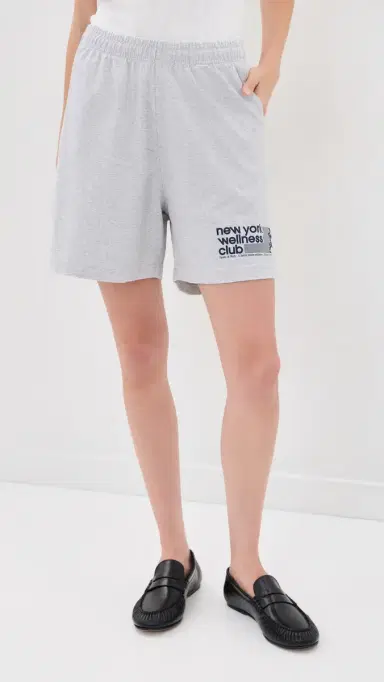 Sporty & Rich UA Wellness Club Gym Shorts Heather Grey Light Navy | Thumbnail 3 Sporty & Rich UA Wellness Club Gym Shorts Heather Grey Light Navy | Thumbnail 3