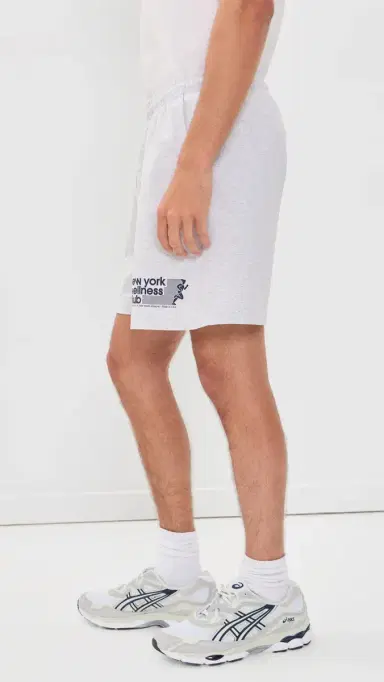 Sporty & Rich UA Wellness Club Gym Shorts Heather Grey Light Navy | Thumbnail 6 Sporty & Rich UA Wellness Club Gym Shorts Heather Grey Light Navy | Thumbnail 6