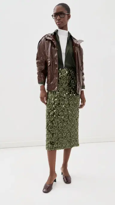 3.1 Phillip Lim Faux Textured Leather Bomber Jacket Espresso M | Thumbnail 6