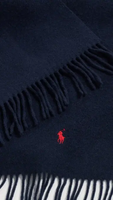 Polo Ralph Lauren Solid Recycled Wool Scarf Hunter Navy One Size | Thumbnail 4