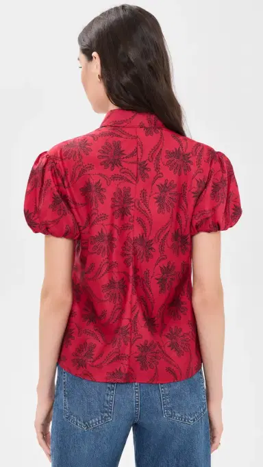 Cinq à Sept Paisley Fan olange Top warm cranberry/black | Thumbnail 3