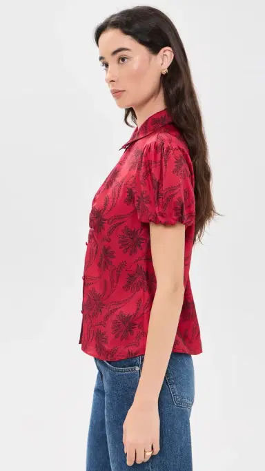 Cinq à Sept Paisley Fan olange Top warm cranberry/black | Thumbnail 4