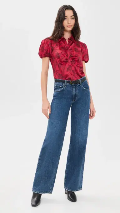 Cinq à Sept Paisley Fan olange Top warm cranberry/black | Thumbnail 5