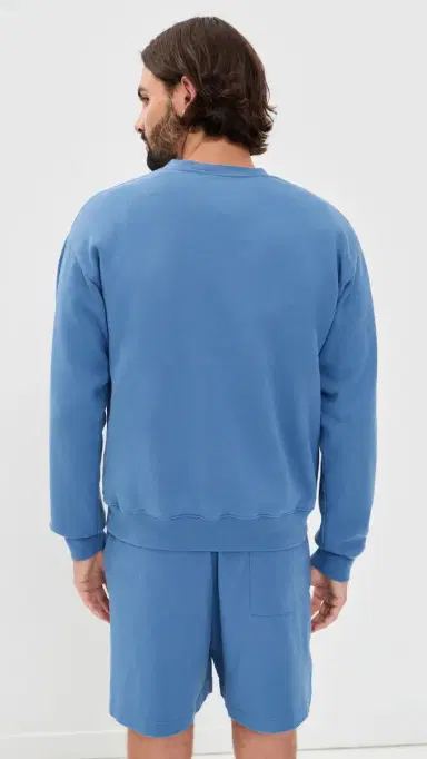 Sporty & Rich USA Wellness Club Crewneck Sweatshirt Dusty Blue White | Thumbnail 5 Sporty & Rich USA Wellness Club Crewneck Sweatshirt Dusty Blue White | Thumbnail 5