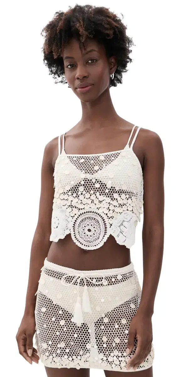 Never Fully Dressed Shell Embellished Cami Top Pastel orocco