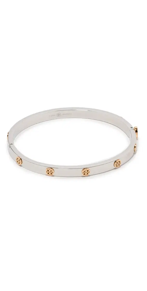 Tory Burch Thin Icon Hinge Bracelet Tory Silver/Tory Gold One Size
