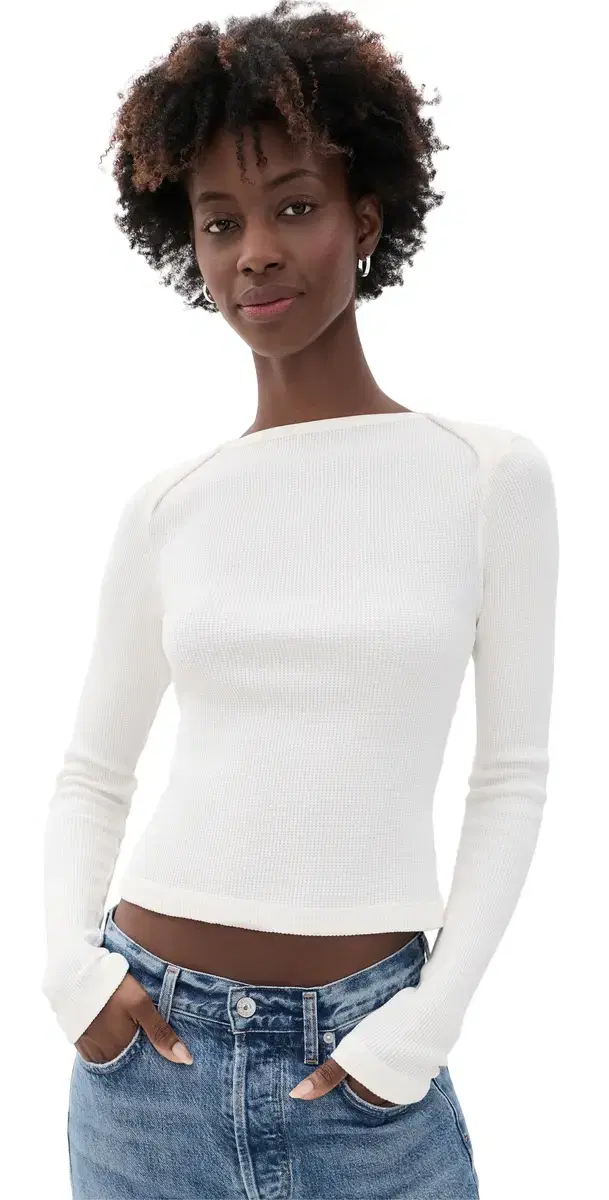 Citizens of Humanity Long Sleeve Baby Waffle Tee Pashmina