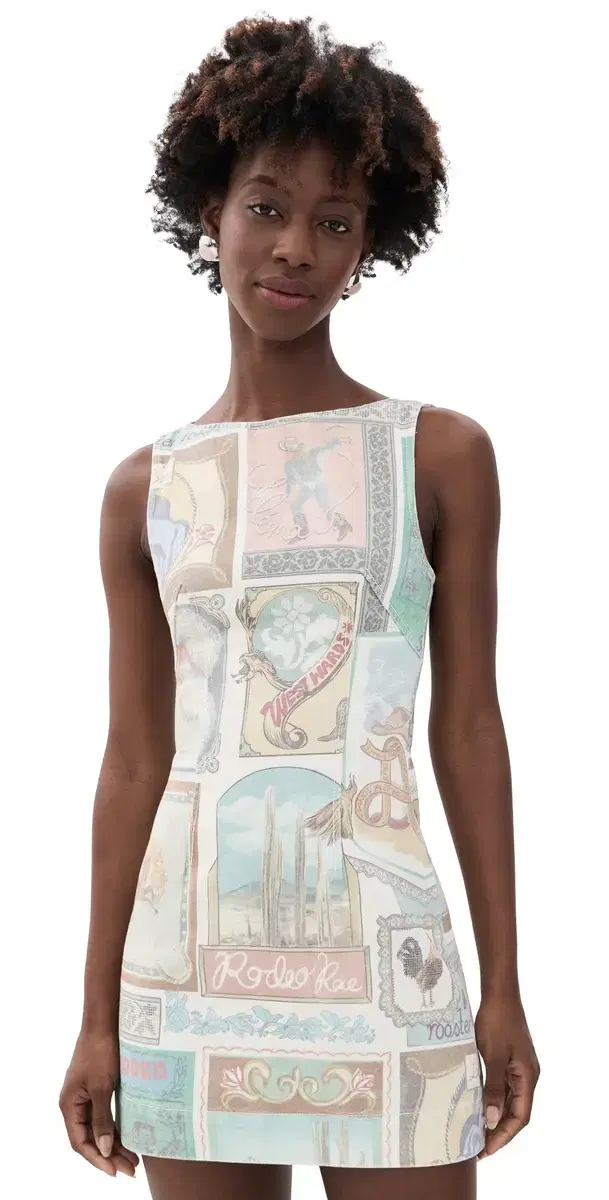 ALÉMAIS Andie Denim Mini Dress Multi