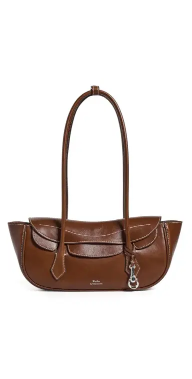 Polo Ralph Lauren Shiny Tumbled Blaze Shoulder Bag Chestnut One Size | Thumbnail 1