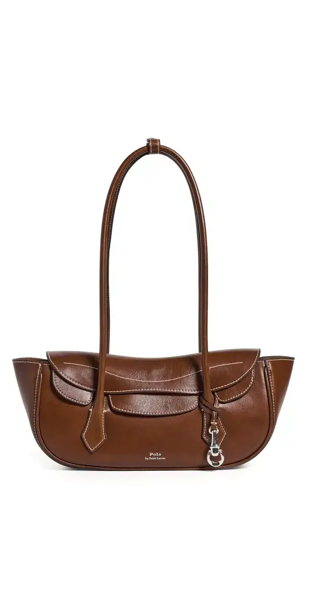 Polo Ralph Lauren Shiny Tumbled Blaze Shoulder Bag Chestnut One Size