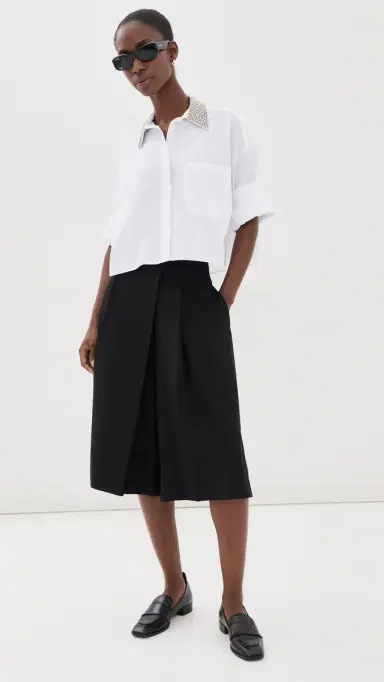 TWP Next Ex Crystal Collar Button Down Shirt White | Thumbnail 5 TWP Next Ex Crystal Collar Button Down Shirt White | Thumbnail 5