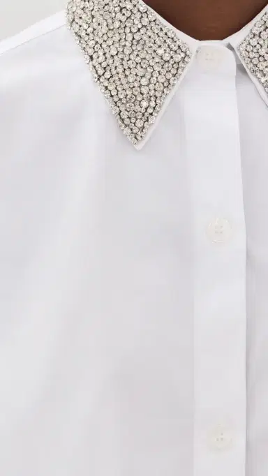 TWP Next Ex Crystal Collar Button Down Shirt White | Thumbnail 6 TWP Next Ex Crystal Collar Button Down Shirt White | Thumbnail 6