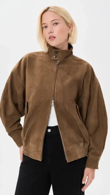 AGOLDE Blair Goatskin Suede Jacket Pecan | Thumbnail 2 AGOLDE Blair Goatskin Suede Jacket Pecan | Thumbnail 2
