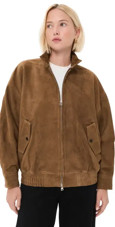 AGOLDE Blair Goatskin Suede Jacket Pecan | Thumbnail 1 AGOLDE Blair Goatskin Suede Jacket Pecan | Thumbnail 1