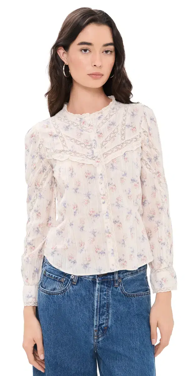 LoveShackFancy iah Top Antique Vanilla