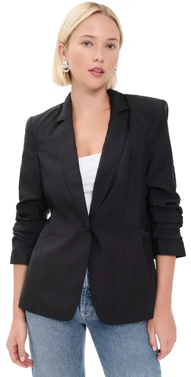 Cinq à Sept Tumbled Woven Khloe Blazer Black