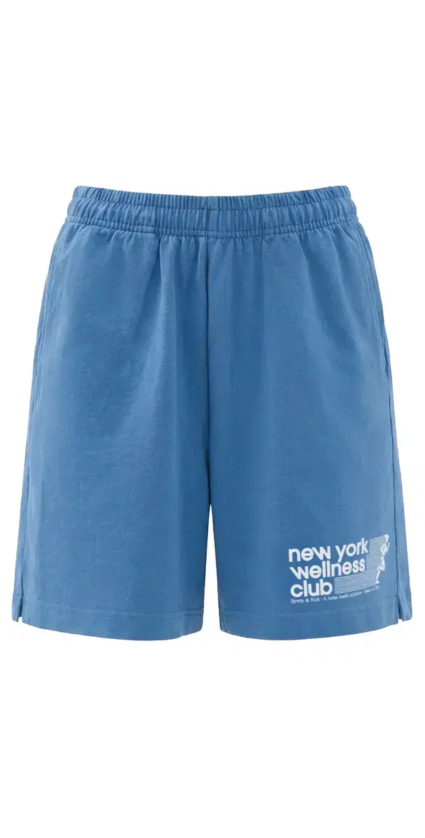 Sporty & Rich UA Wellness Club Gym Shorts 5.5 Dusty Blue White