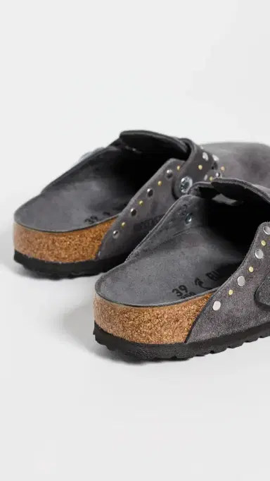 Birkenstock Boston Rivets Tonal Clogs Charcoal | Thumbnail 4 Birkenstock Boston Rivets Tonal Clogs Charcoal | Thumbnail 4