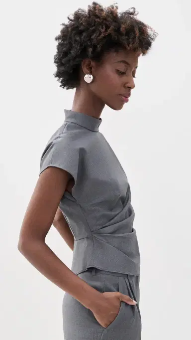 Saloni Rhona Top Slate Grey | Thumbnail 4 Saloni Rhona Top Slate Grey | Thumbnail 4
