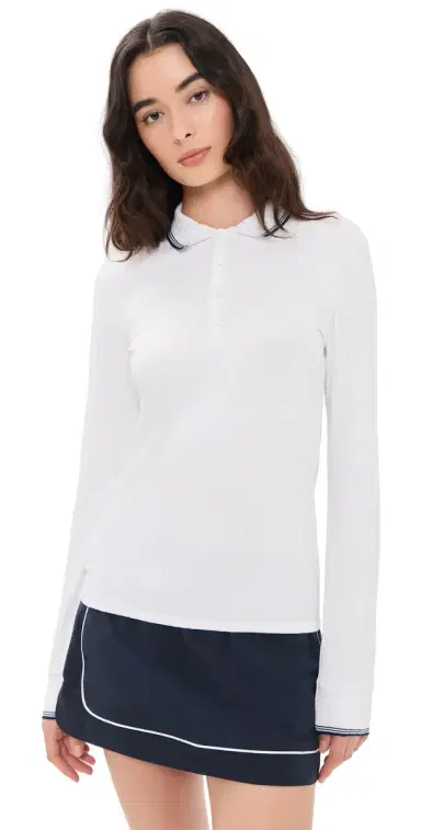 RLX Ralph Lauren Ribbed Polo Shirt White | Thumbnail 1