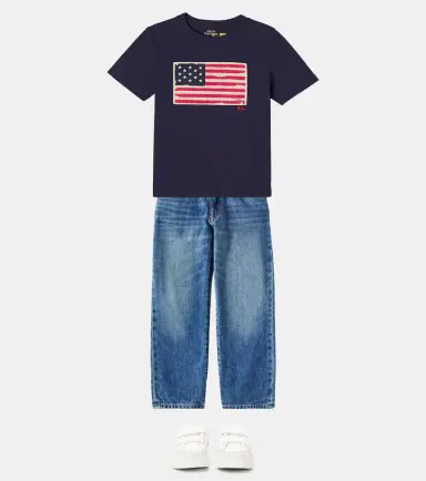 POLO RALPH LAUREN KIDS Embroidered cotton jersey T-shirt | Thumbnail 4