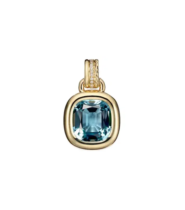 David Yurman DY Mercer 18kt gold pendant with topaz and diamonds
