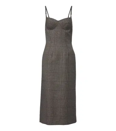 Mugler Houndstooth wool midi dress | Thumbnail 1 Mugler Houndstooth wool midi dress | Thumbnail 1