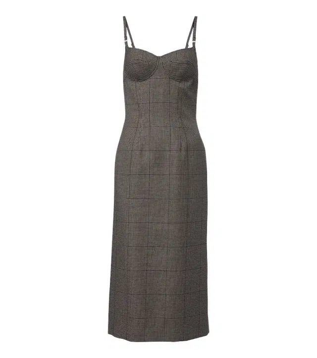 Mugler Houndstooth wool midi dress