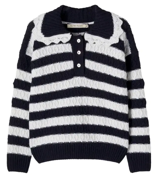 THE NEW SOCIETY Reverie striped polo sweater