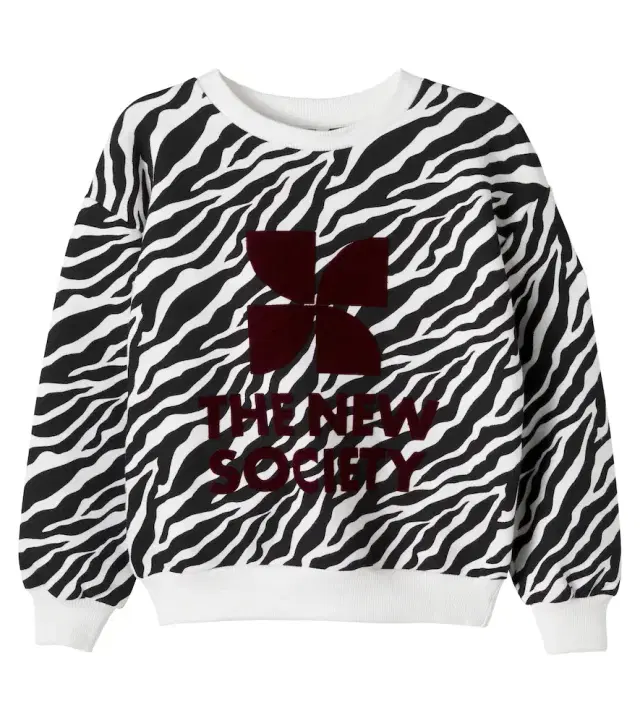 THE NEW SOCIETY TNS zebra-print cotton sweatshirt